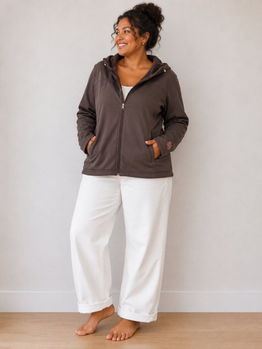 L.L. Bean Brown Softshell Hooded Jacket